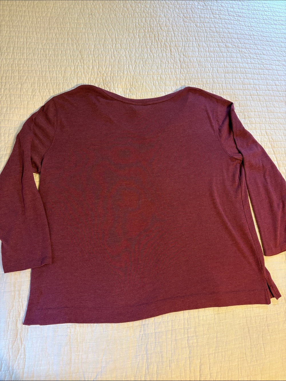 Ava & Viv Long Sleeve V-Neck Top — Burgundy - Picture 6 of 11